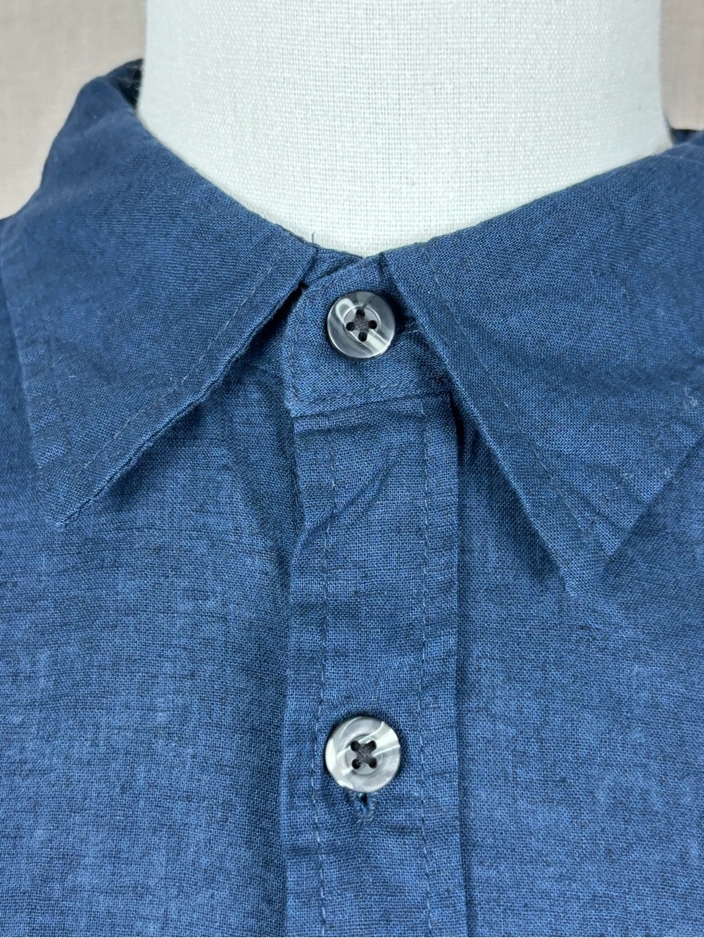 Kenneth Cole Men’s Linen Cotton Shirt Navy Big & Tall 3X NWT - Picture 12 of 12
